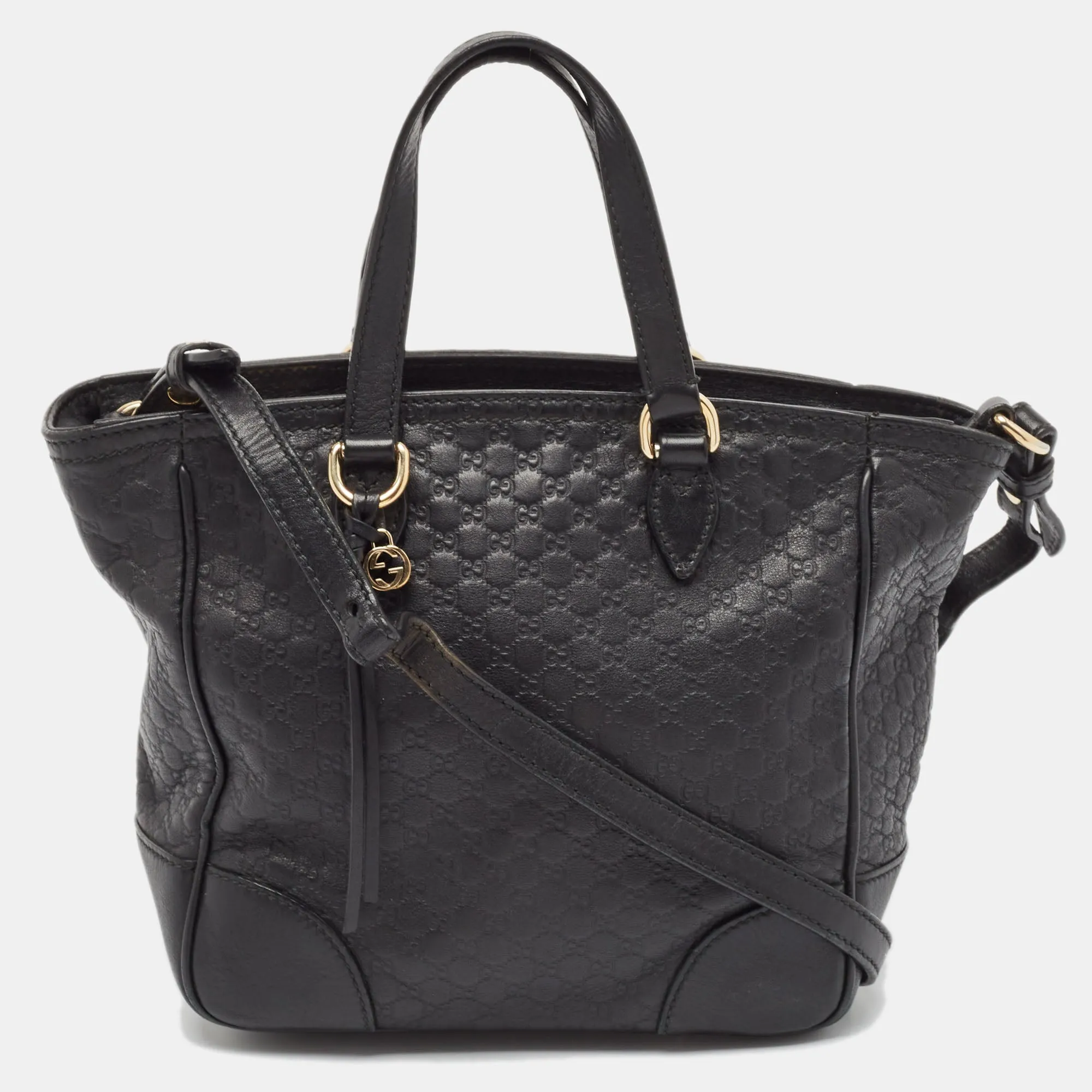 Black Guccissima Leather Small Bree Tote