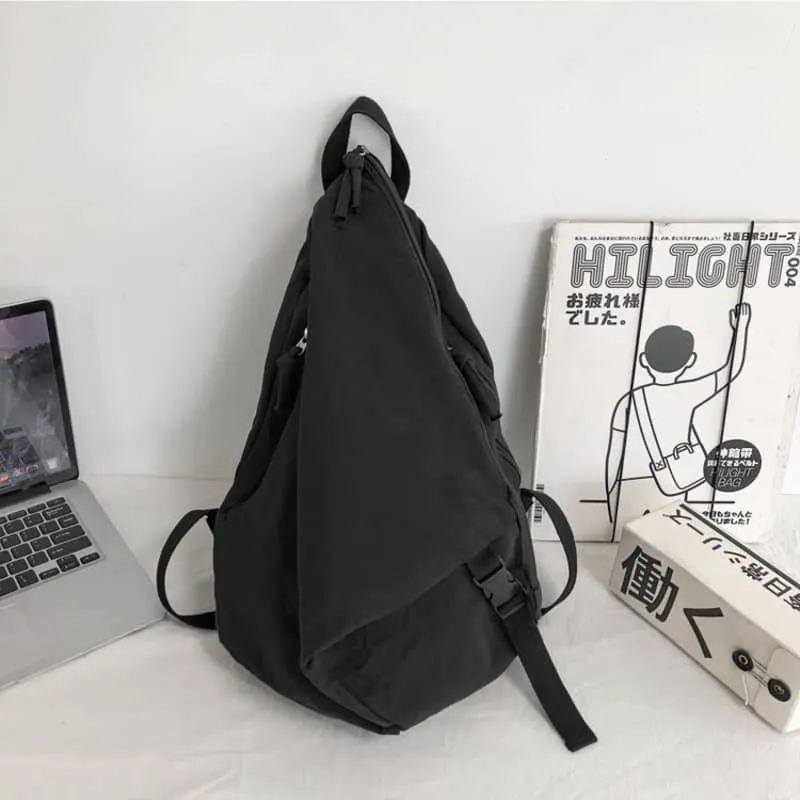Casual solid color canvas backpack